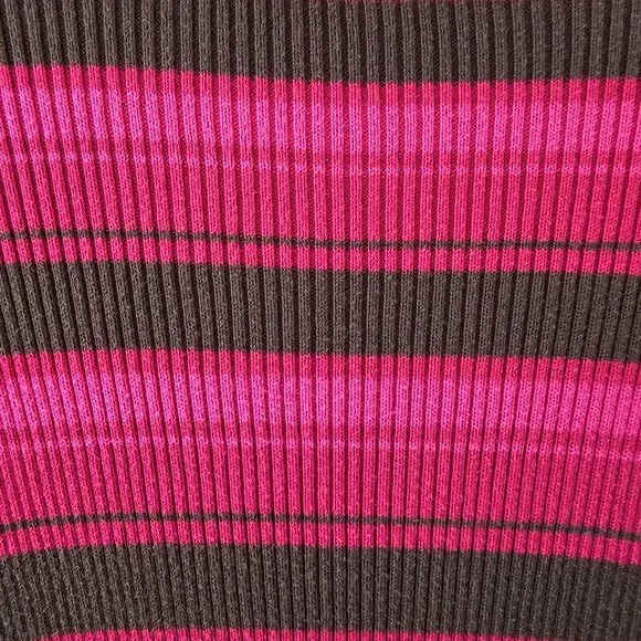Petite Sophisticate LS Striped Ribbed Turtleneck Top | Like New | SP | Pink BRN - Picture 12 of 15